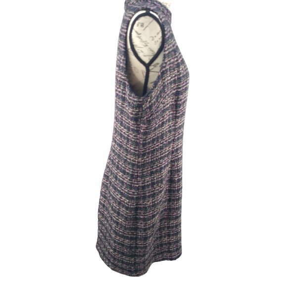 Monsoon Felissa Tweed style Sleeveless high neck faux button pencil dress US 12 - Picture 3 of 16